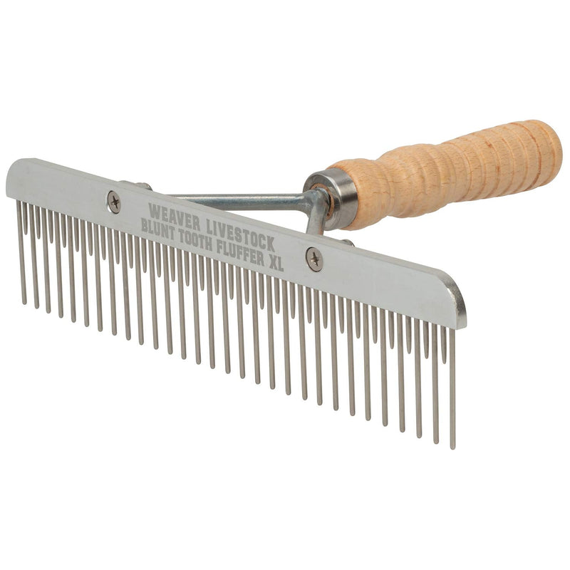 Weaver Leather Blunt Tooth Fluffer Comb XL with Wood Handle, 65260-221-xl - PawsPlanet Australia