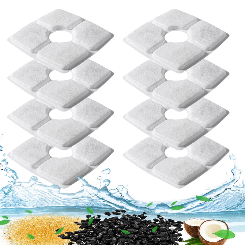 Cat Fountain Replacement Filter - 16Pcs, Guarm Cat Water Fountain Filter, Pet Water Fountain Filter Replacement for Most Cat Dog Water Dispensers, Activated Carbon Filters & PP Cotton (8pcs-02) 8pcs-02 - PawsPlanet Australia