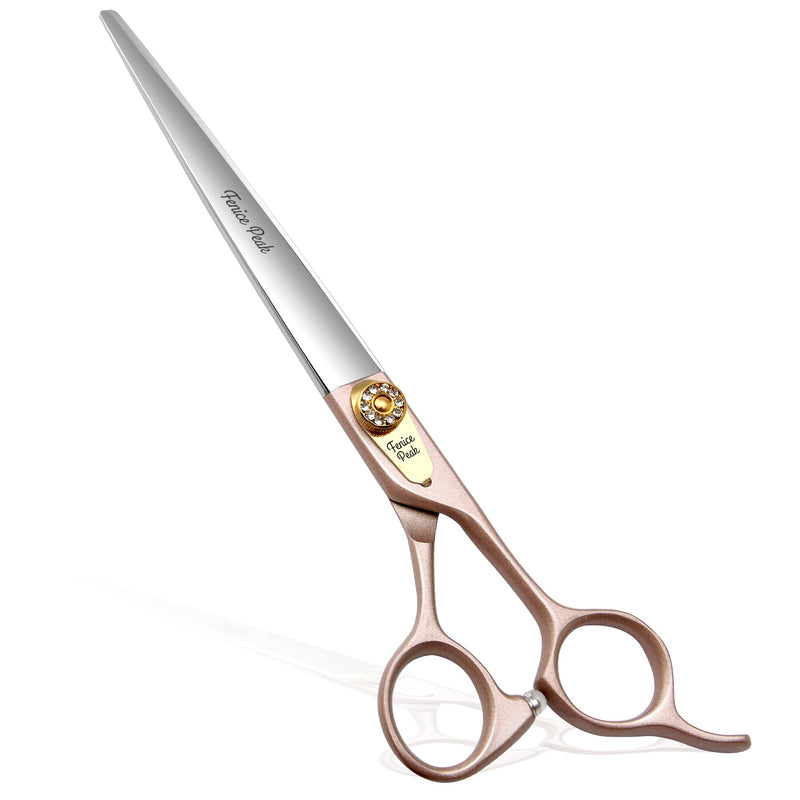 Fenice Peak 7'' Dog Straight Scissors for Grooming 440C Stainless Steel Rose Gold Professional Pet Trimming Scissors Sharp Blades Cutting for Dogs and Cats Shears Straight Shear 7'' - PawsPlanet Australia