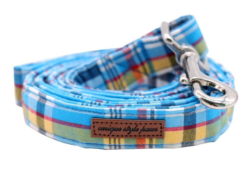 Unique style paws Dog Leashes Heavy Duty Comfortable Handle Dog Leashes with Metal Buckle for X-Small Small Medium Large Dogs Blue Plaid - PawsPlanet Australia