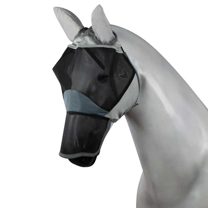 HORZE Eira Soft Polyester UPF 25 UV Protection Insect and Fly Mask - Gray - Horse - PawsPlanet Australia
