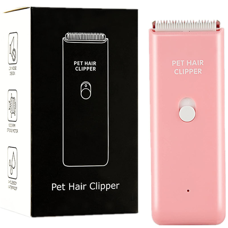Dog Cat Home Hair Waterproof Clipper Portable Electric USB Rechargeable Pet Grooming Tools Low Noise Shaver Cordless Trimmer for Small and Large Pets Pink