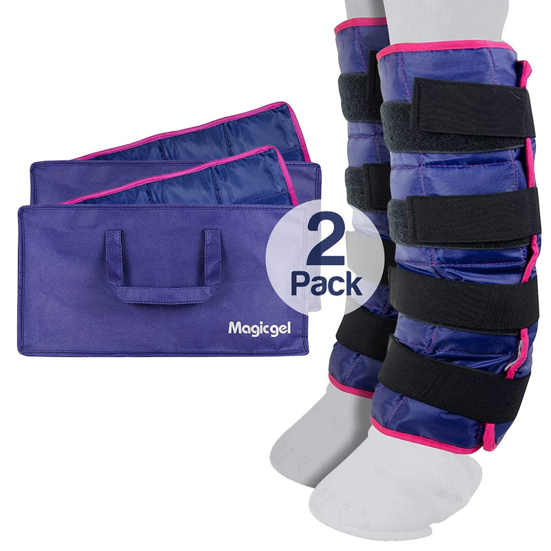 Magic Gel Horse Ice Pack with Carry Case - Twin Ice Boots | Cooling Horse Leg Wraps for Hock, Ankle, Knee, Legs, Boots, and Hooves | Horse Tack, Horse Supplies & Horse Gift Ideas for Horse Lovers 2 Count (Pack of 2) - PawsPlanet Australia