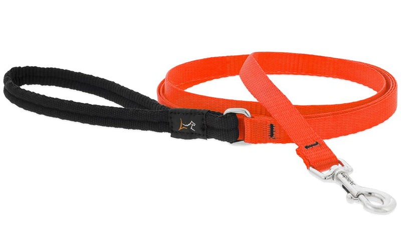 Lupine Padded Handle Leash for Small Pets 1/2" Wide Blaze Orange 6-Foot Long 1/2" wide; 6-foot - PawsPlanet Australia