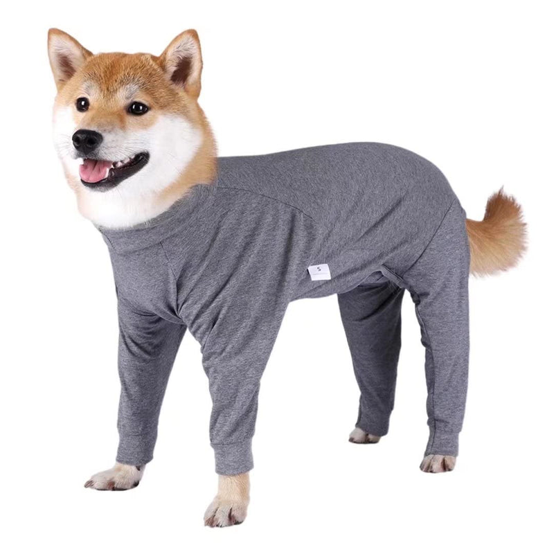 Xqpetlihai Dog Onesie Surgery Recovery Suit for Medium Large Dogs Recovery Shirt for Abdominal Wounds or Skin Diseases Bodysuit Dogs Pajamas for Shedding Allergy Anti Licking(G,XL) GREY X-Large (Pack of 1) - PawsPlanet Australia