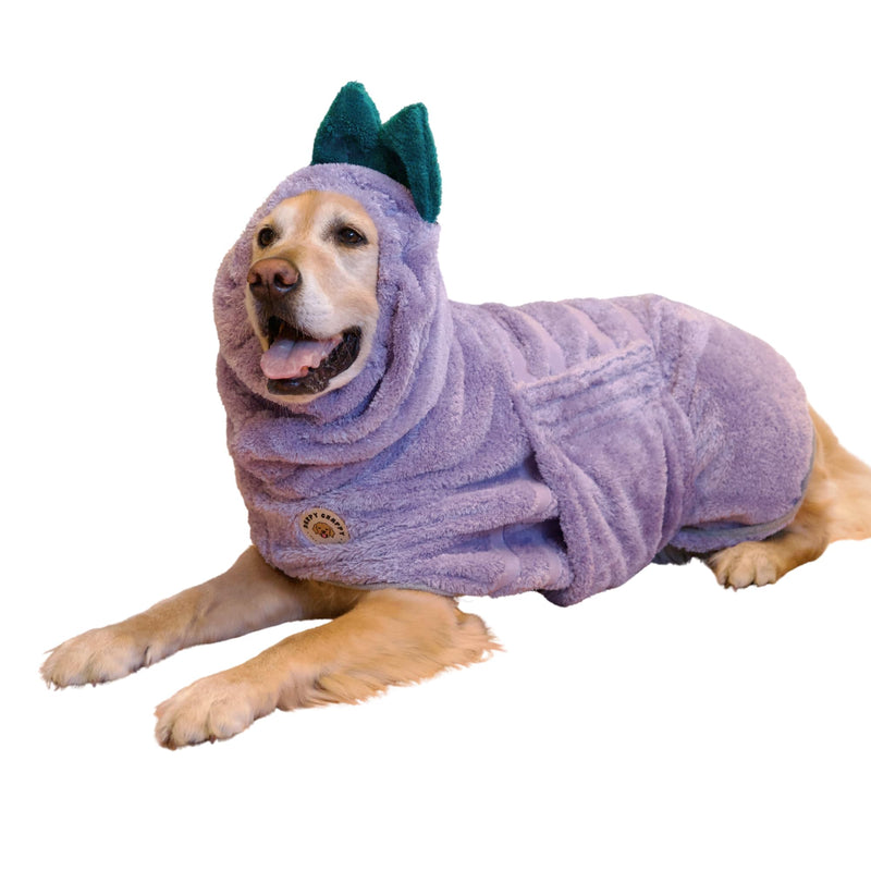 DERPYCHAPPY Premium Dog Towel Robe & Dog Bathrobe for Drying Dogs Made in Korea | Super Absorbent Quick & Adjustable Microfiber Bath Towel for Cats & Puppy Robes After Bath | Drying Coat (Lavender,XL) XL Lavender - PawsPlanet Australia