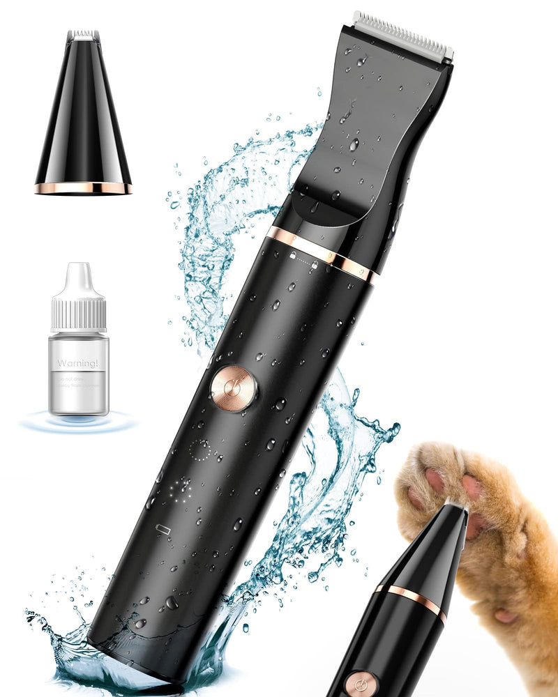 oneisall 2 Speed Cat Clippers with Double Blades, Cordless Small Cat Paw Trimmer, Low Noise for Trimming Dog's Hair Around Paws, Eyes, Ears, Face, Rump-Black Black - PawsPlanet Australia