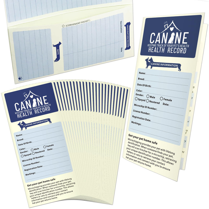 ANZON MORIES Dog Vaccination Record Cards 24 Packs with Storage Pocket for Micro Chips, Accessories, Large 8 x 10.5 Inch Puppy and Canine Vaccines Shot Memo for Doggy Medical Grooming Kennel Care - PawsPlanet Australia