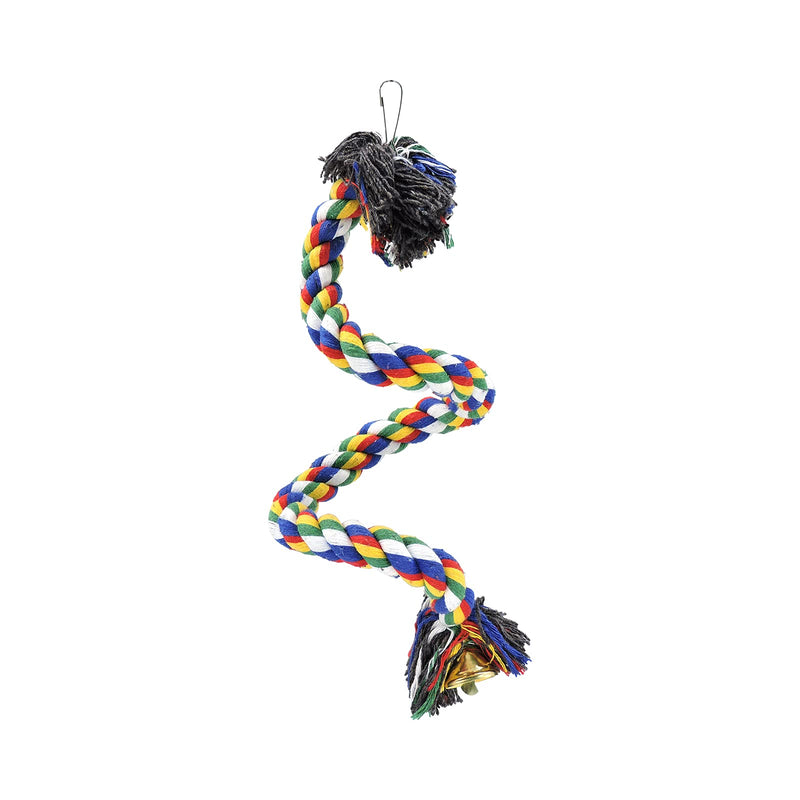 WishLotus Bird Perches, Parrot Colorful Climbing Rope Swing Toys Parrot Stand with Bell and Hanging Clip for Parrots, Budgies, Macaws, Parakeets, and Other Small Birds. 50cm - PawsPlanet Australia