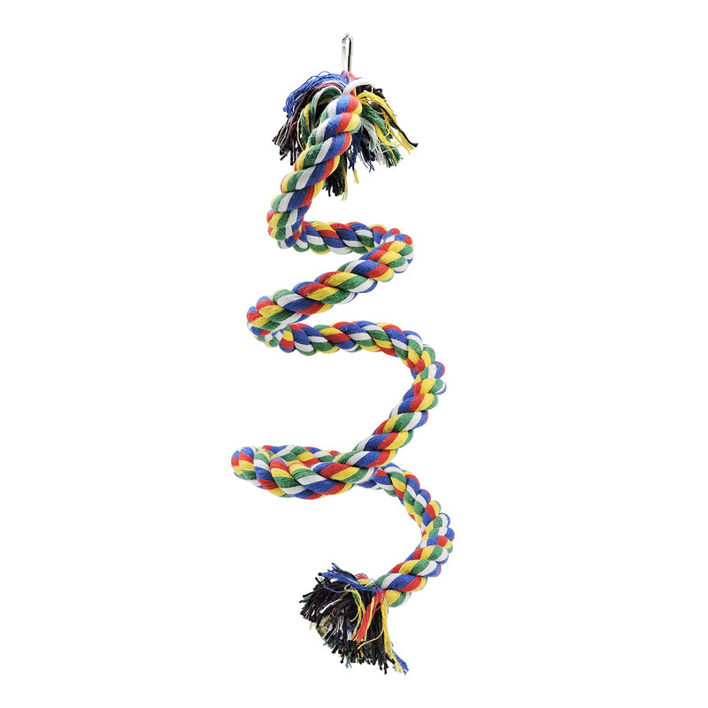 WishLotus Bird Perches, Parrot Colorful Climbing Rope Swing Toys Parrot Stand with Bell and Hanging Clip for Parrots, Budgies, Macaws, Parakeets, and Other Small Birds. (100cm) 100cm - PawsPlanet Australia