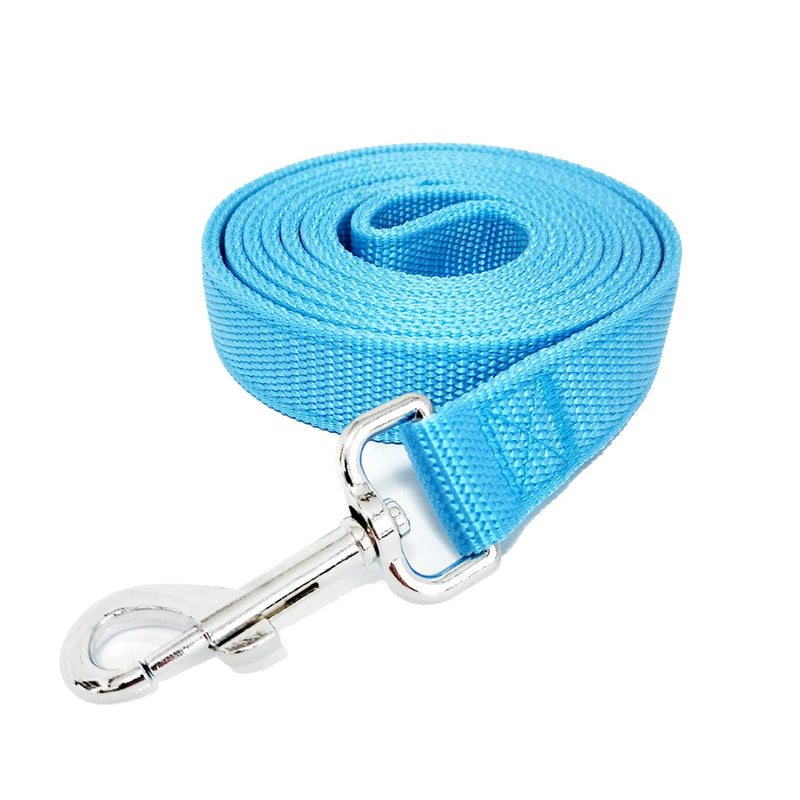 Nylon Dog Leash with 2-Layer, 4 FT/ 6 FT/ 7FT Long, 1 Inch Wide for Medium Large Dogs 1'' x 6 FT Sky Blue