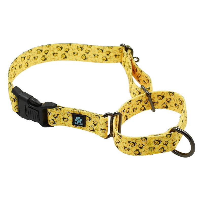 Max and Neo Patterned Martingale Dog Collar - We Donate a Collar to a Dog Rescue for Every Collar Sold (Small, Yellow Bees) Small - PawsPlanet Australia