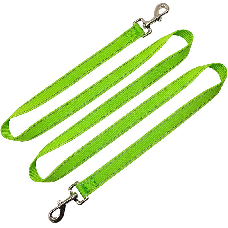 Tie Out Dog Leash, 6 FT Nylon Dog Tether 1" Wide Reflective Thick Lead Heavy Duty for Medium Large Dogs Indoor Outdoor Front Yard Camping (Green) 6ft x 1 in Green - PawsPlanet Australia
