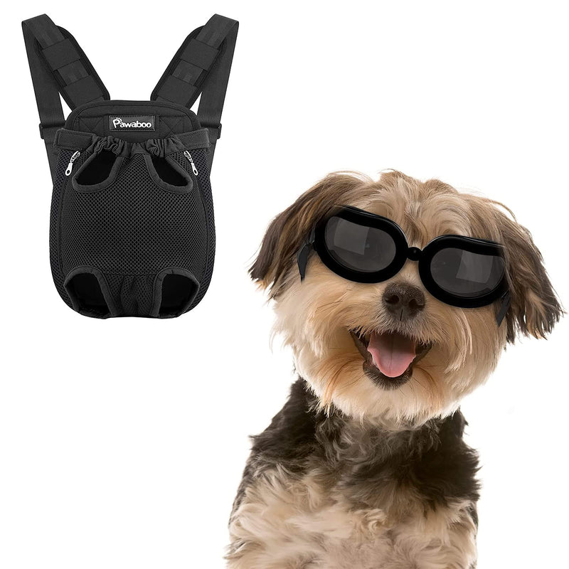 Pawaboo Pet Carrier Backpack M Size Black & Dog Sunglasses for Small Dog - PawsPlanet Australia