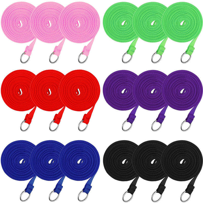 18 Pieces Slip Leads Dog Leash Pet Rope with O-Ring 6 Feet for Medium Large Dogs Grooming Shelter Rescues Walking Training Black, Pink, Green, Red, Blue, Purple - PawsPlanet Australia