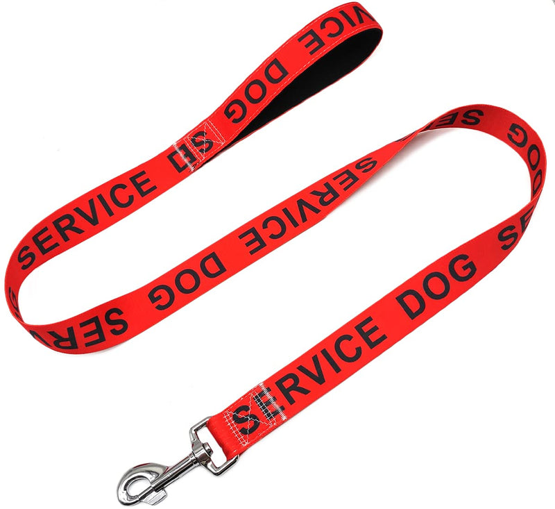 MayPaw 4FT Service Dog Leash, 1" Wide Nylon Dog Leash with Comfortable Neoprene Handle, Great for Medium to Extra-Large Dogs (4ft x 1", red) 4ft x 1 inch Red leash - PawsPlanet Australia