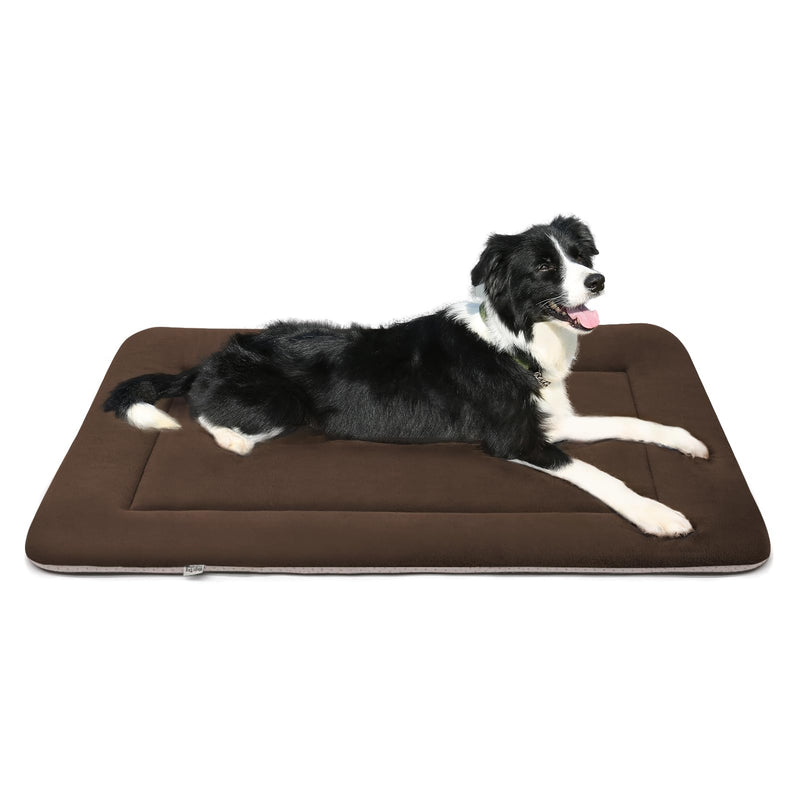 Magic Dog Bed Soft Crate Pad Mat for Medium/Large Dogs, 36 Inches Machine Washable Pet Bed Kennel Pad With Non-Slip Bottom, Dark Coffee 36.0"L x 23.0"W x 1.2"Th - PawsPlanet Australia