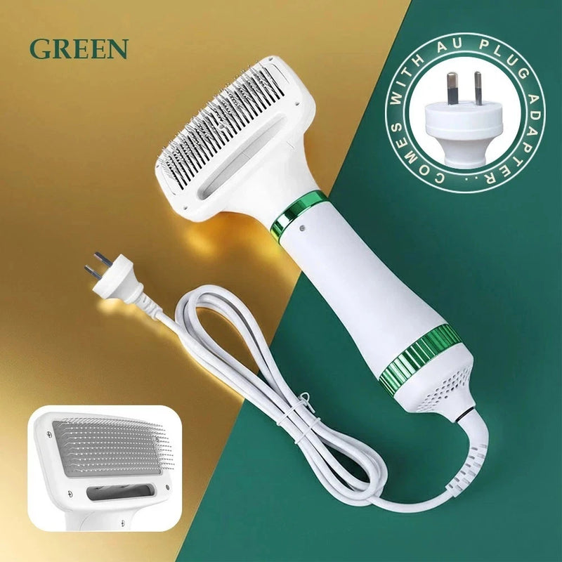 Dog Hair Dryer - Portable and Quiet 3 in 1 Pet Grooming Hair Dryer Blower with Slicker Brush - Small and Medium Cats and Dogs - Adjustable Heat Setting - PawsPlanet Australia