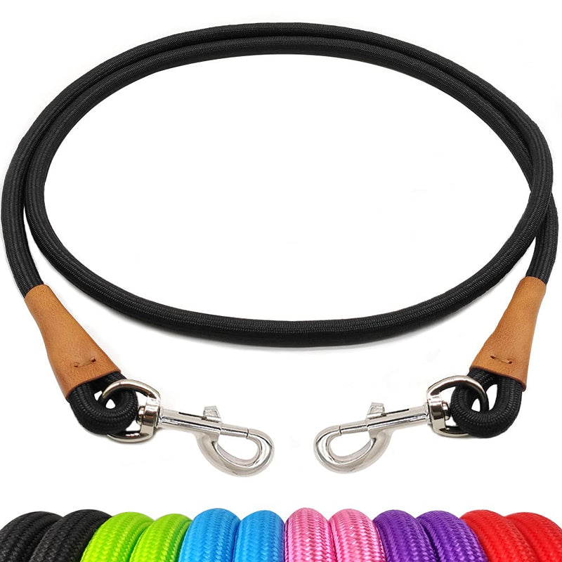 6 Foot Dog Tie Out Rope Leash, Heavy Duty Climbing Nylon Basic Leash for Camping, Indoor, Outdoor and Front Yard 0.5in.x 6ft.(for dogs weight 18-120lbs.) Black - PawsPlanet Australia