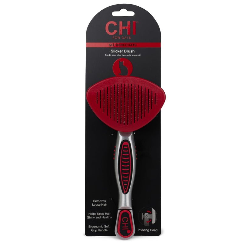 CHI for Cats High-End Self-Cleaning Slicker Brush, Perfect for Indoor Long-Haired Pets, Effective Shedding and Grooming Tool - PawsPlanet Australia