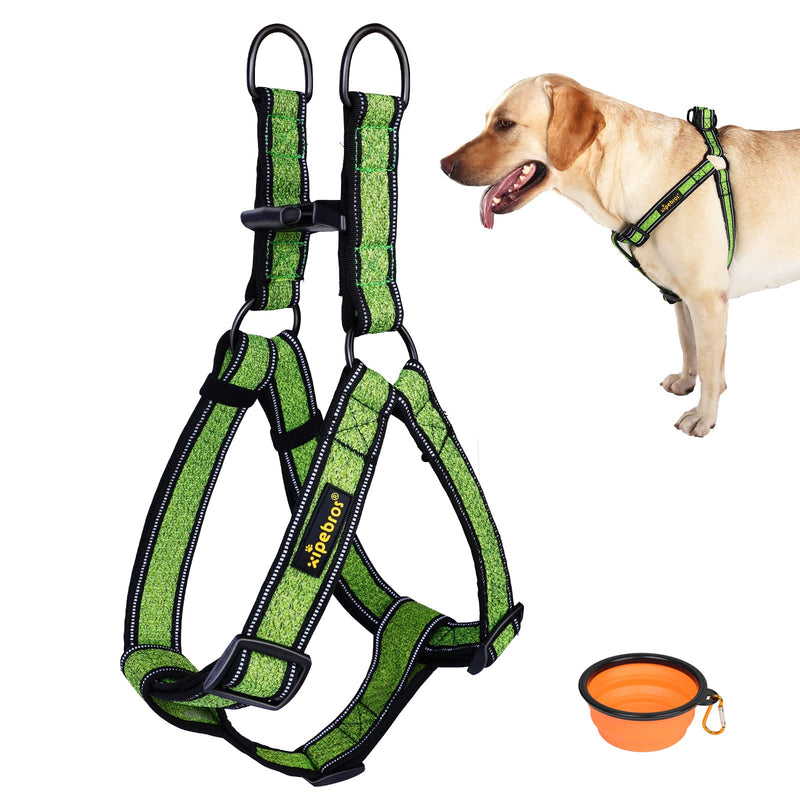 No Pull Dog Harness with Reflective Adjustable,Stops Pets from Pulling and Choking On Walks for Medium/Large Dogs (Green, XL) Green - PawsPlanet Australia