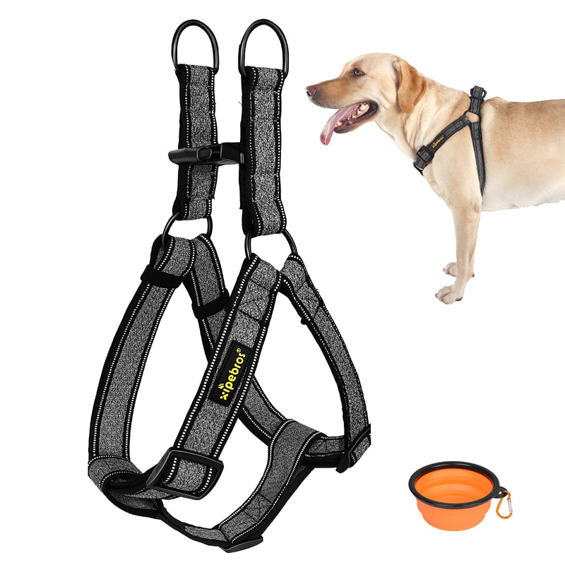 No Pull Dog Harness with Reflective Adjustable,Stops Pets from Pulling and Choking On Walks for Large Dogs (Black, XXL) Black - PawsPlanet Australia
