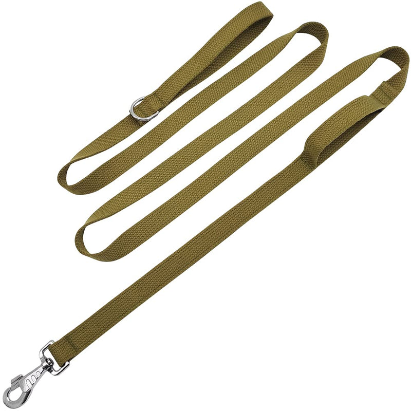 Hoanan 8ft Double Handle Traffic Dog Leash, Heavy Duty Tactical Dog Leash, Thick Nylon Dog Training Leash with 2 Traffic Control Handle for Medium Large Breed Dogs coyote brown - PawsPlanet Australia