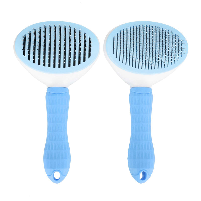 EVTSCAN Pet Slicker Brush Dogs Detangling Hair Remover Cat Cleaning Grooming Massage Needle Comb(Blue) blue - PawsPlanet Australia