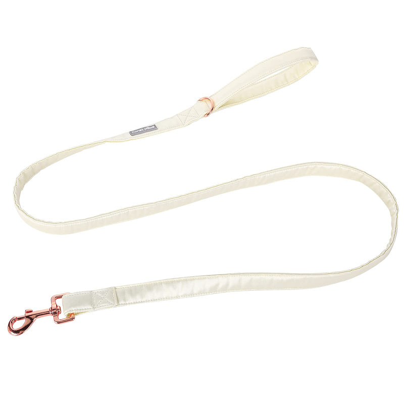 Lionet Paws Dog Leash - Off White Leash for Small Medium Large Dogs Matching Collar for Girl and Boy Leash-M (Pack of 1) - PawsPlanet Australia