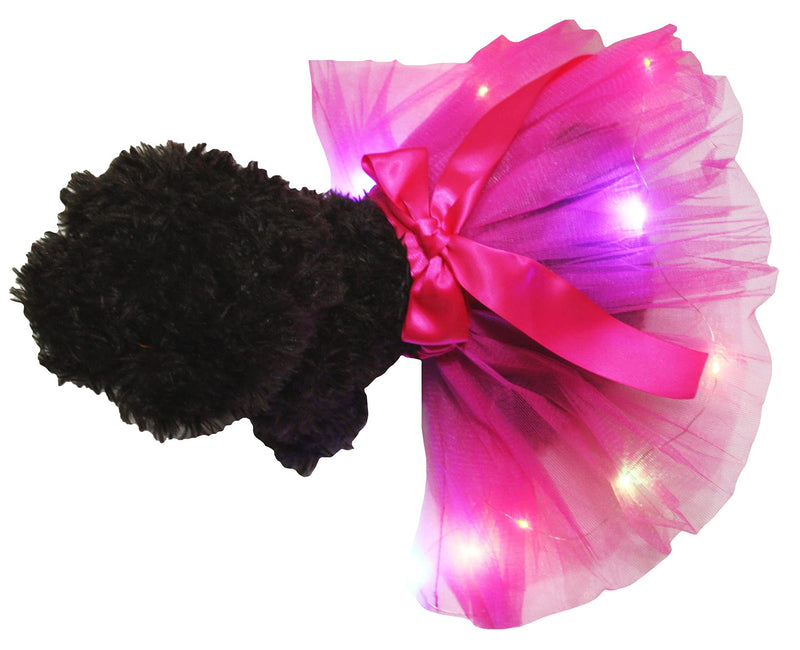 Petitebella Single Color LED Lighting Puppy Dog Tutu Hot Pink Small