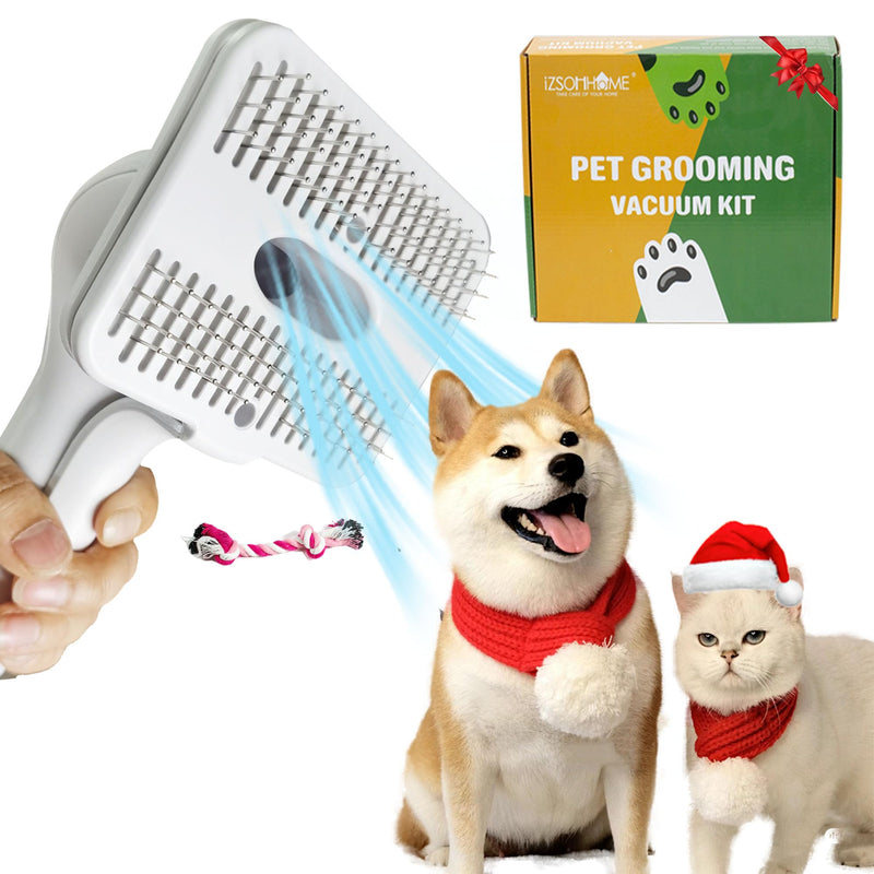 Dog Cat Brush for Shedding and Grooming,Self Cleaning Slicker Brush,Massage the skin,Easy to Clean Comb for Long or Short Haired Pets,Also use with Vacuum,Compatible with Vac 32&35mm - PawsPlanet Australia