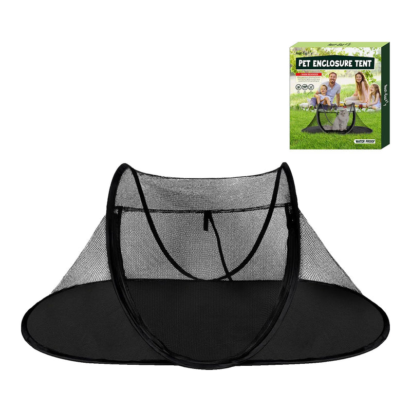 Cat Tent Outdoor, Pet Enclosure Tent Suitable for Cats and Small Animals, Indoor Playpen Portable Exercise Tent with Carry Bag?Black? Black