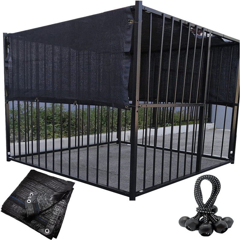 Dog Kennel Shade Cover 90% Sunblock Shading Cloth Net Mesh Tarp 10x10 ft for Outdoor Large Pet Crate with 12 Ball Bungee Cords - PawsPlanet Australia