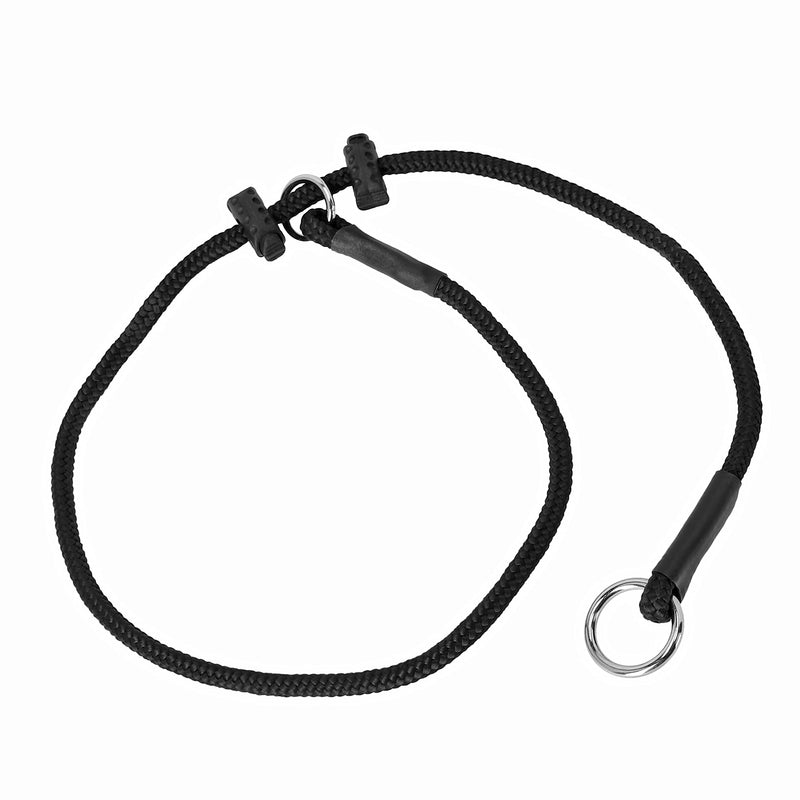 Dingo Gear Dog Choke Collar Hand Sewn Strong Polypropylene Braided Cord Two Limiters Waterproof Choker for K9 Training IGP Agitation Bite Work Obedience XS - Black (S04046) 2 LIMITERS