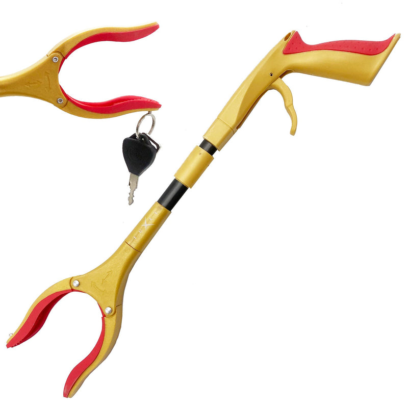 Grabber Reacher Tool - Latest Version Luxet 19 Inch Gold&Black, Foldable Pick Up Stick - Strong Grip Magnetic Tip - Heavy Duty Trash Picker Claw Reacher Grabber Tool Elderly Wheelchair Mobility Aid - PawsPlanet Australia
