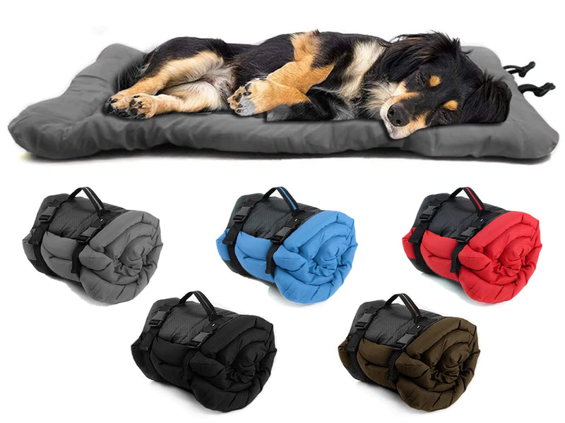Outdoor Dog Bed, 35”x24“ Portable Camping Travel Dog Bed, Soft, Comfortable, Waterproof, Non-Slip, Machine Washable Easy to Clean Pet Mat for Small, Medium and Large Dog and Cat Grey - PawsPlanet Australia