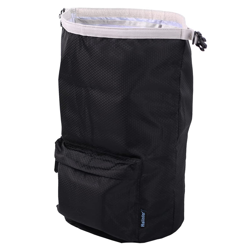 Dog Food Travel Carrier Bag, Kibble Carrier 42 Cups 10L with Storage Front Pocket and Shoulder Strap for Travel, Hiking and Camping Black - PawsPlanet Australia