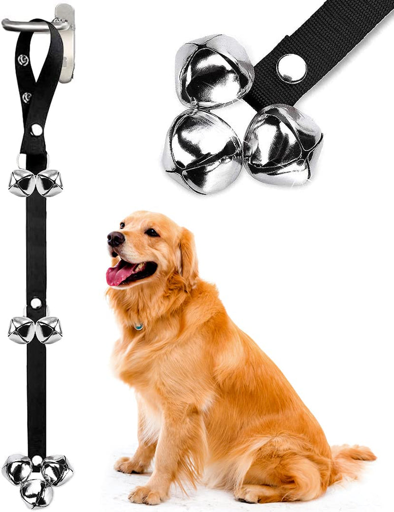 BLUETREE Dog Doorbells Premium Quality Training Potty Great Dog Bells Adjustable Door Bell Dog Bells for Potty Training Your Puppy The Easy Way - 7 Extra Large Loud 1.4 DoorBells 01Black(one pack) - PawsPlanet Australia