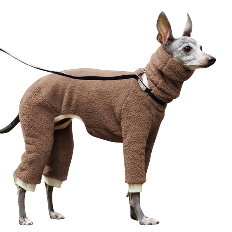 Esobo Fashion Winter Dog Warm Coat Jacket Four-Legged Neck Warm Pet Sweaters for Small Medium Large Dogs (Brown, X-Small) Brown