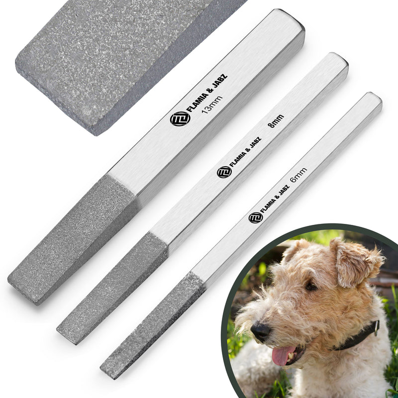 FLAMIA & JABZ Stripping Metal Stones & Nail file for Dogs, Cats & Pets (3 Piece Pack) 3 Piece Pack (6 MM + 8 MM + 13 MM) - PawsPlanet Australia