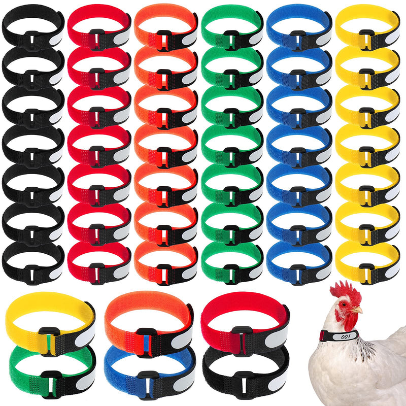 Shappy 48 Pieces Large Rooster Collar Crow Collar with Blank Label Anti Crow Noise Neck Belt Nylon Rooster Collar for Roosters Cockerel, Prevent Chicken from Screaming or Disturbing Neighbors - PawsPlanet Australia