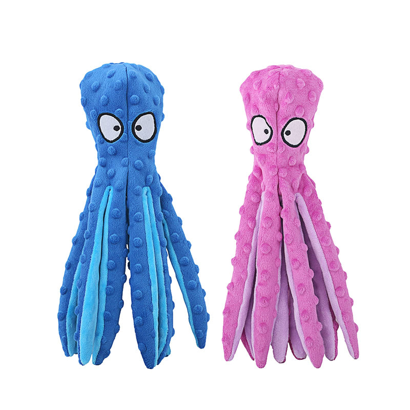 HGB Squeaky Dog Toys, Octopus No Stuffing Crinkle Plush Dog Toys to Keep Them Busy, Interactive Dog Chew Toys for Puppy Teething, Large Dog Toys for Large Medium Small Breeds, Pet Toys, 2 Pack Octopus Purple & Blue - PawsPlanet Australia