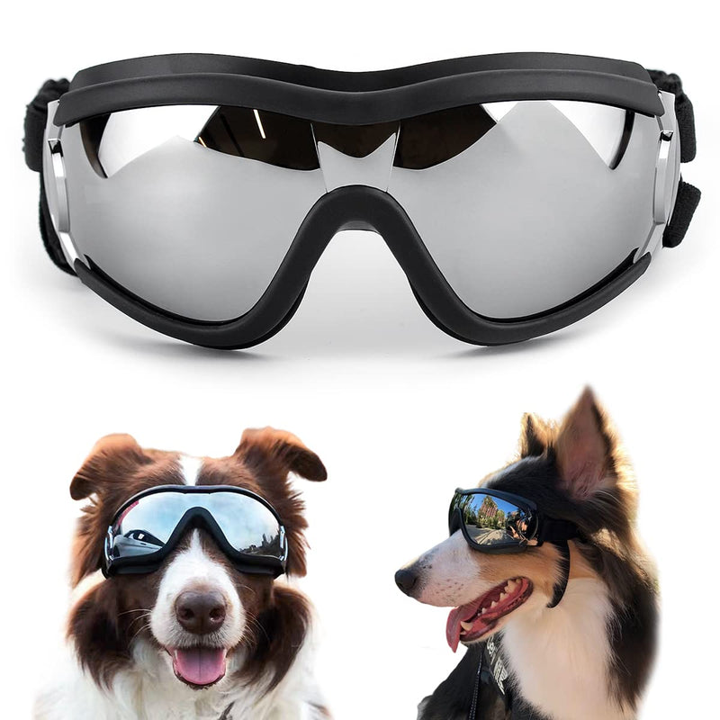 Dog Sunglasses Dog Goggles Medium Large Breed, Dog Glasses Sun Protection Windproof Waterproof Dustproof, Pet Glasses Anti-Broken Anti-Fog with Adjustable Strap for Driving Motorcycle Swimming Surfing - PawsPlanet Australia