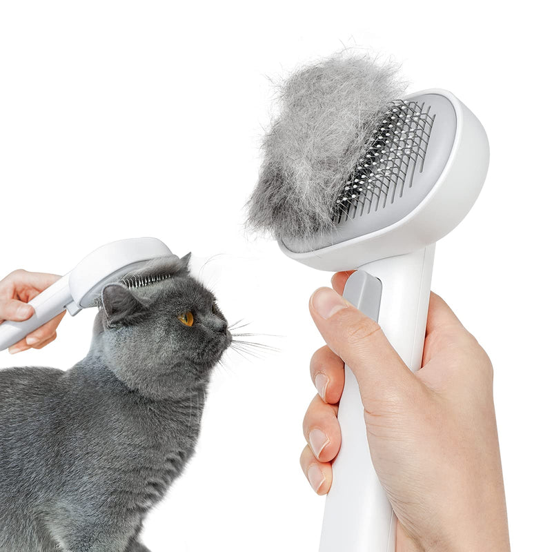 Aumuca Cat Brush for Shedding, Cat Brushes for Indoor Cats, Cat Brush for Long or Short Haired Cats, Cat Grooming Brush Cat Comb for Kitten Rabbit Massage Removes Loose Fur White - PawsPlanet Australia