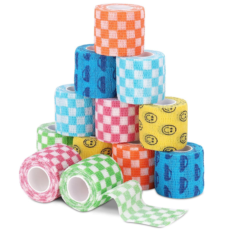 Vet Wrap Self Adhering Bandage Wrap Cohesive Bandage Multi-Function Wrap Tape for Dogs Cats Horses Birds Animals Non-Woven Strong Sports Tape for Wrist Healing Ankle Sprain & Swelling 12 Rolls 2inch Mixed-2 12 Rolls - PawsPlanet Australia