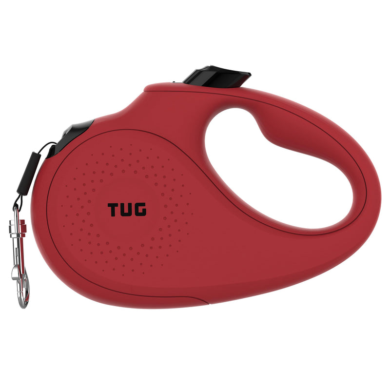 TUG Monochrome 360° Tangle-Free Retractable Dog Leash | 16 ft Strong Nylon Tape (Large, Red) Large, 16 ft - PawsPlanet Australia
