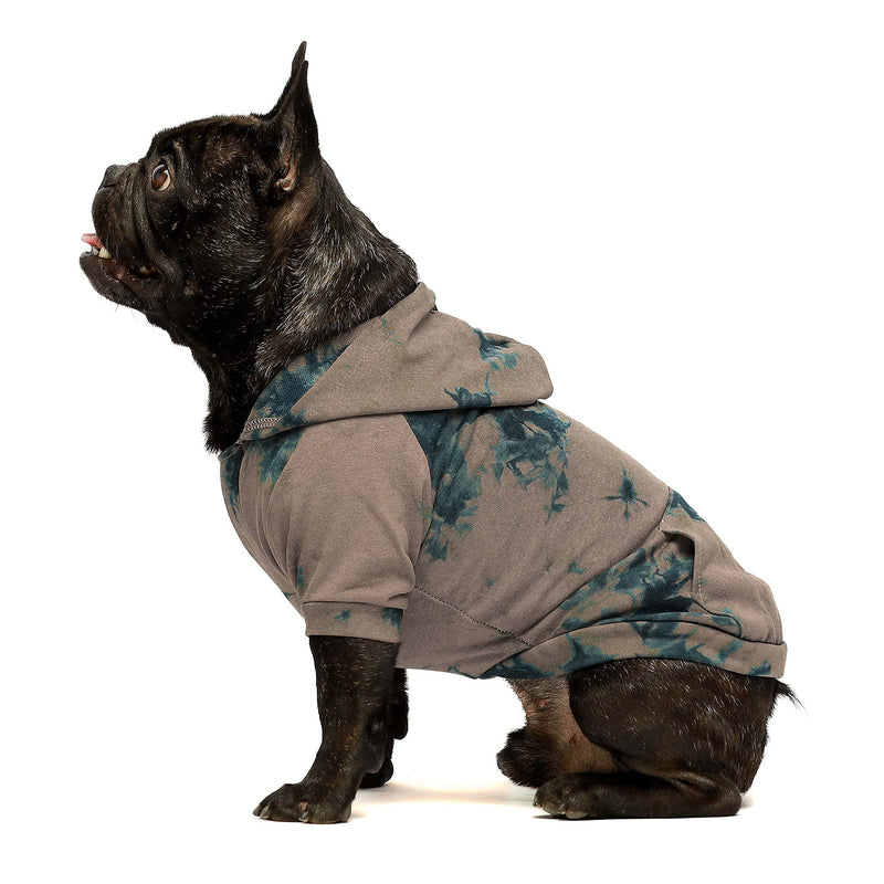 Fitwarm Tie Dye Dog Hoodie, Dog Clothes for Small Dogs Boy, Puppy Sweatshirt, Pet Outfit, French Bulldog Apparel, Dark Blue, Medium - PawsPlanet Australia