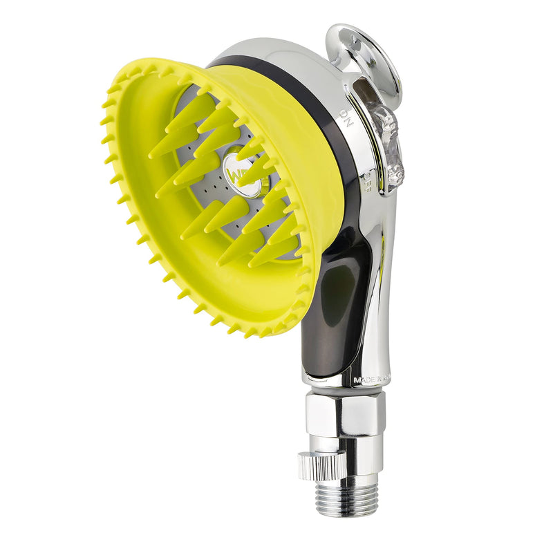 WD Handheld Shower Brush with On/Off Switch and Water Pressure Control | Shield Water While Brushing and Washing Simultaneously | Dog Washing Shower Attachment Deluxe - PawsPlanet Australia
