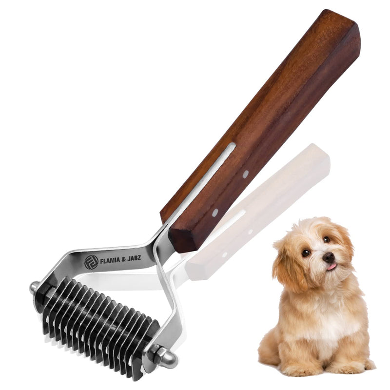 Flamia & Jabz Undercoat Rake for Dogs & Cats, Dematting Grooming Stripper Tool (16 Blades) 16 Blades - PawsPlanet Australia