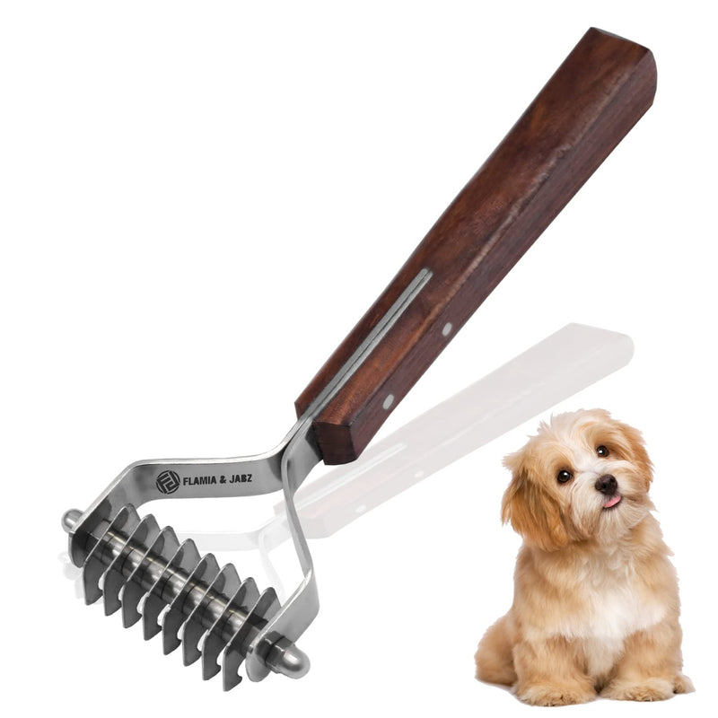 Flamia & Jabz Undercoat Rake for Dogs & Cats, Dematting Grooming Stripper Tool (8 Blades) 8 Blades - PawsPlanet Australia